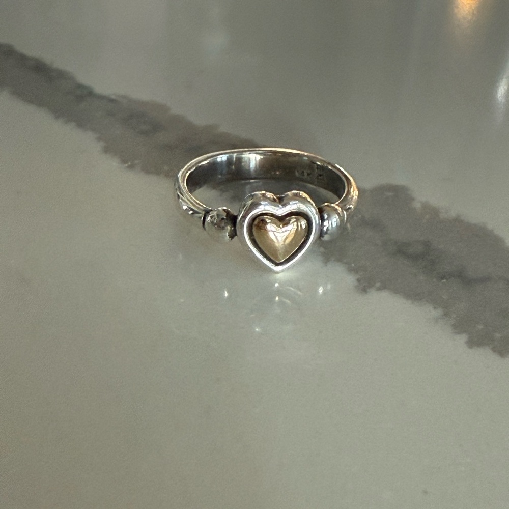 RETIRED James Avery Two-Tone Heart Ring